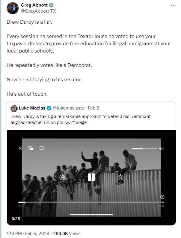 Abbott tweet 2-9-24
